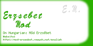 erzsebet mod business card